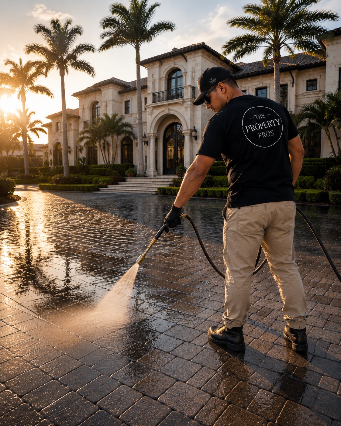Professional paver sealing service Palm Beach County Florida driveway pool deck licensed contractor